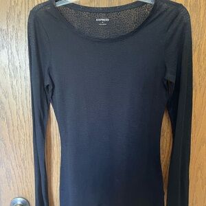 Express Black Long Sleeve Crew Shirt **